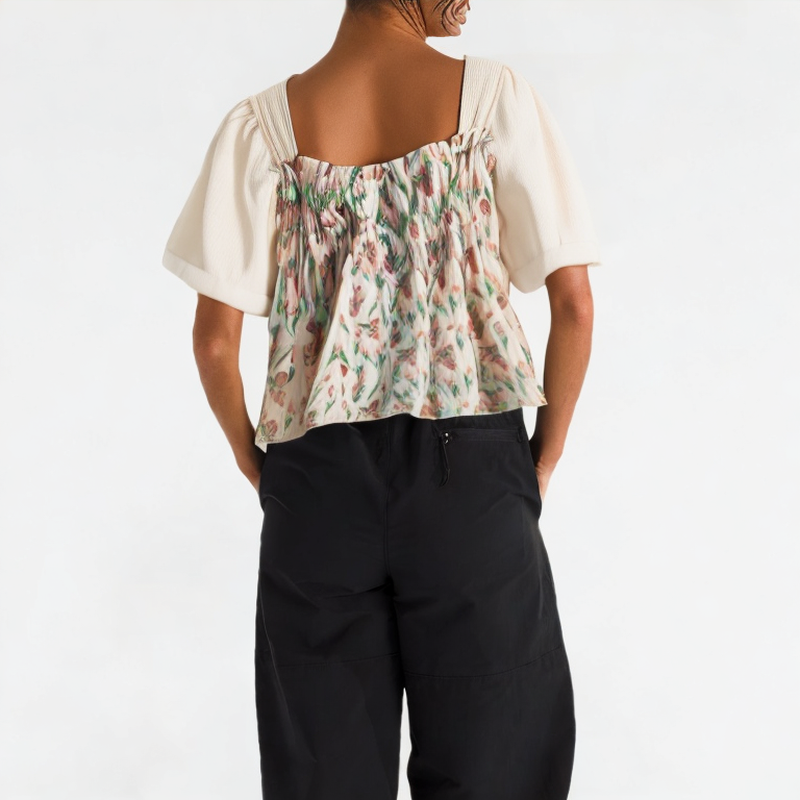 Chiffon Floral Short Sleeves