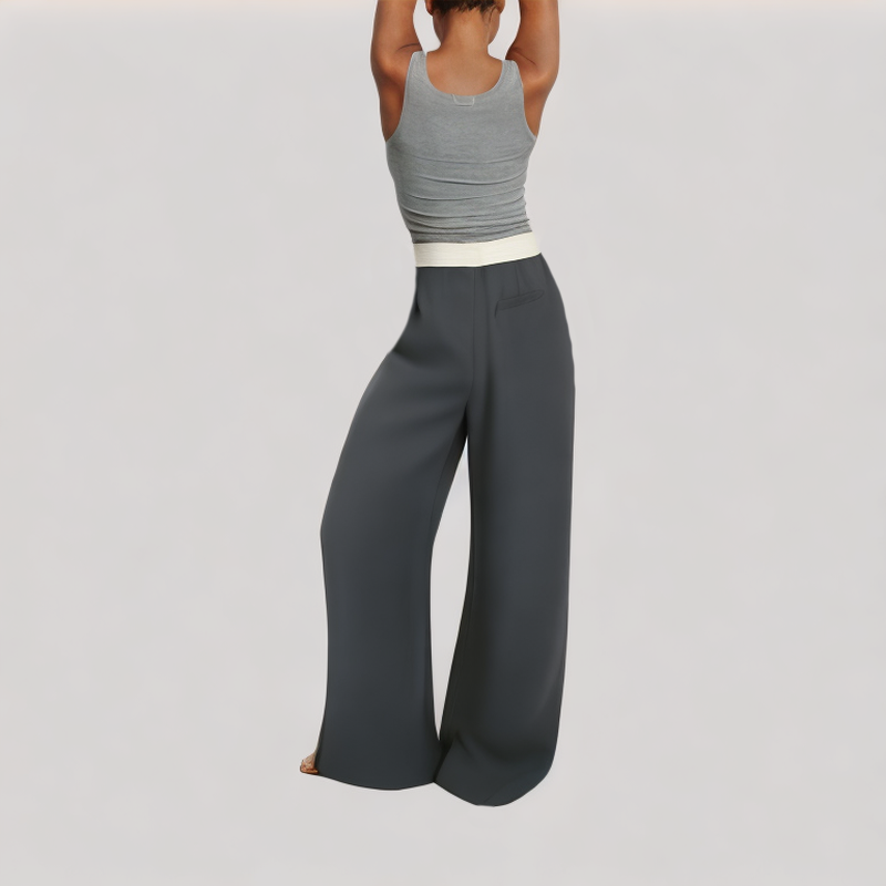 High Waisted Drape Casual Pants
