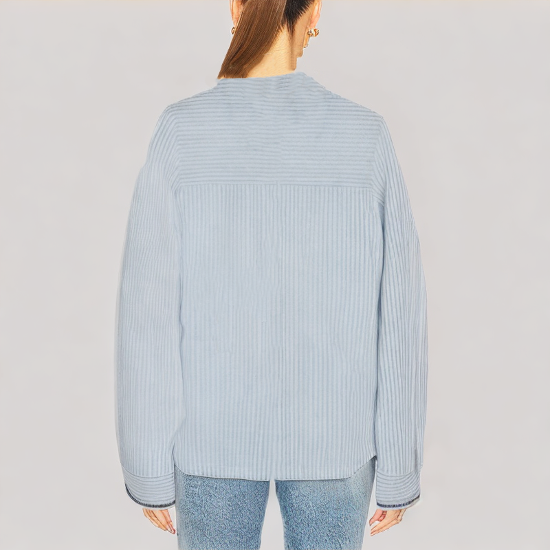 Casual Contrast Color Long Sleeve Shirt