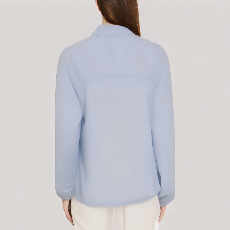Blue Loose Fit Long Sleeved Shirt