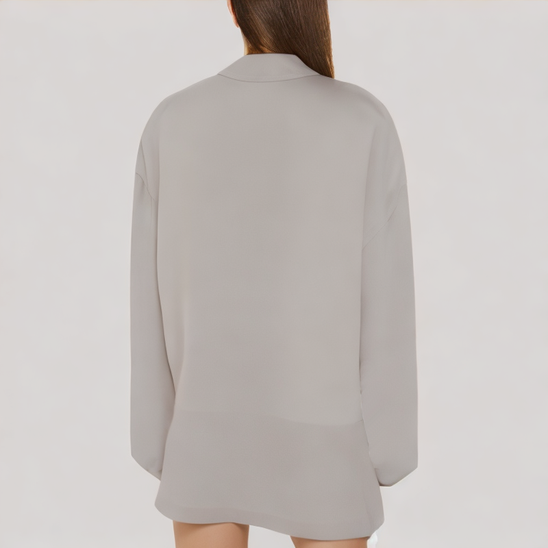 Contrast Color Striped Faux Two Piece Shirt