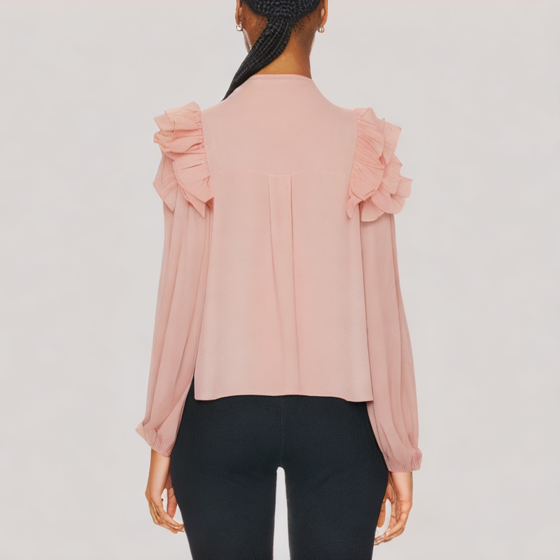 Ruffled Long Sleeved Top