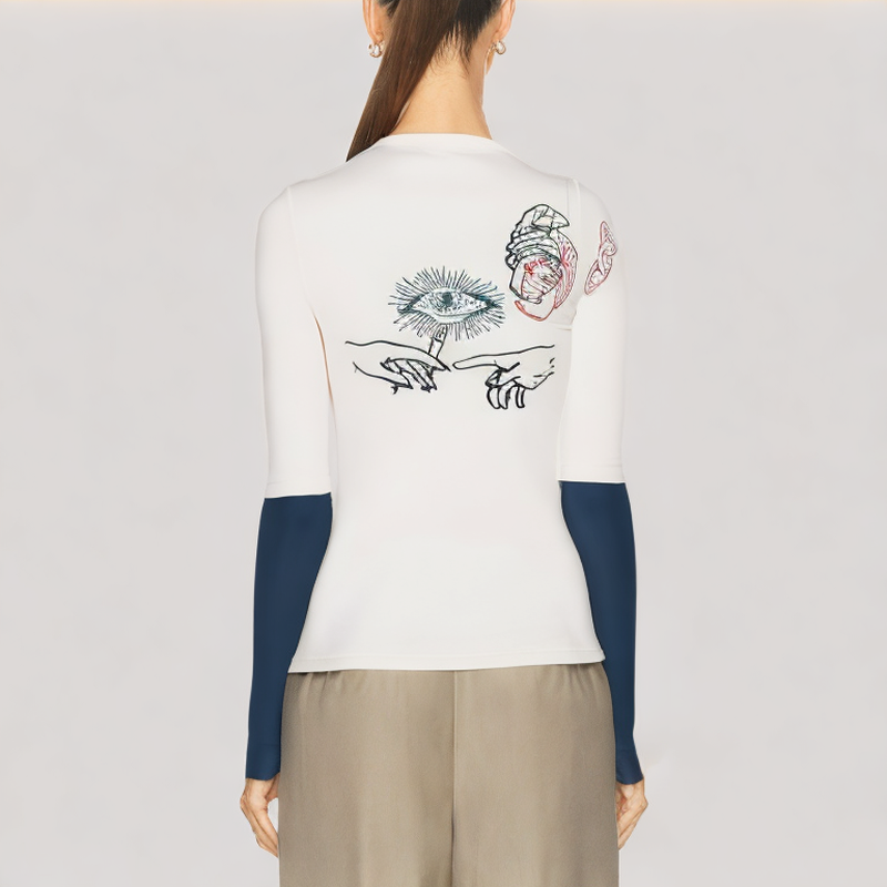 Cropped Turtleneck Women's Long Sleeve Top