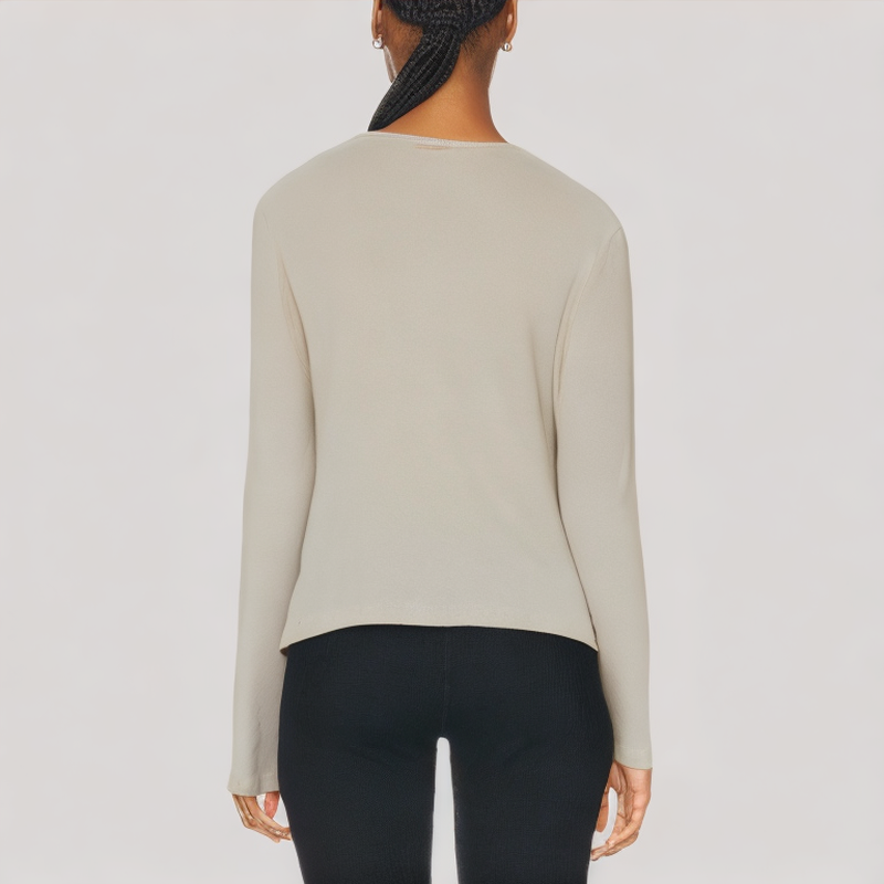 Slim Fit Long Sleeved V Neck Top