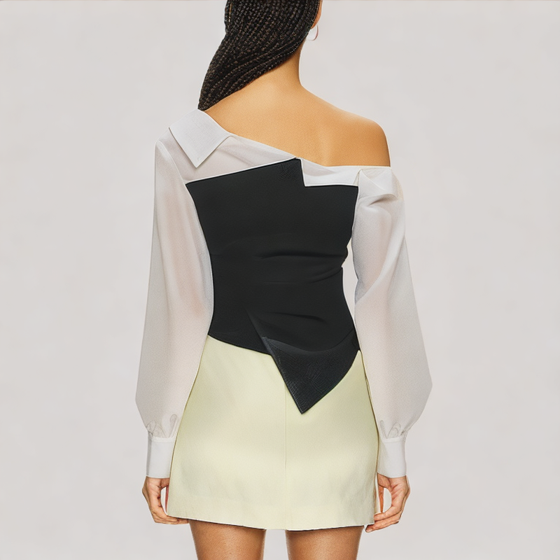 Fake Two Piece Off Shoulder Shirt