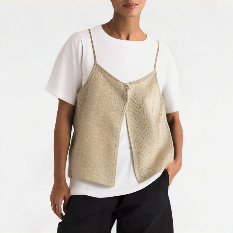 Summer Thin Straight Shoulder Short Sleeve