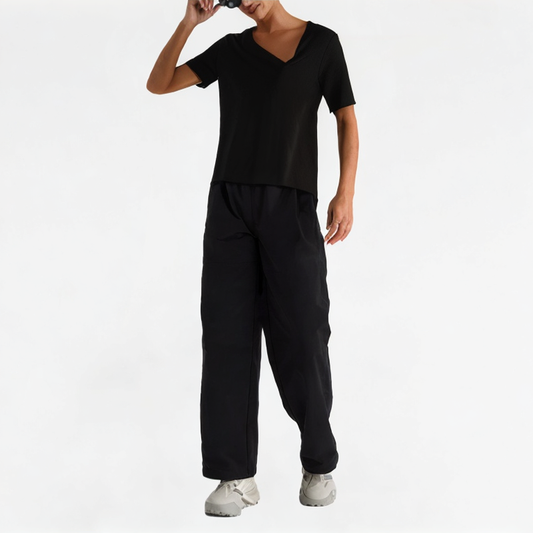 Solid Color Slim Fit Knit Short Sleeve
