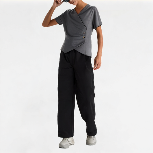 Cross V-Neck Short Sleeves