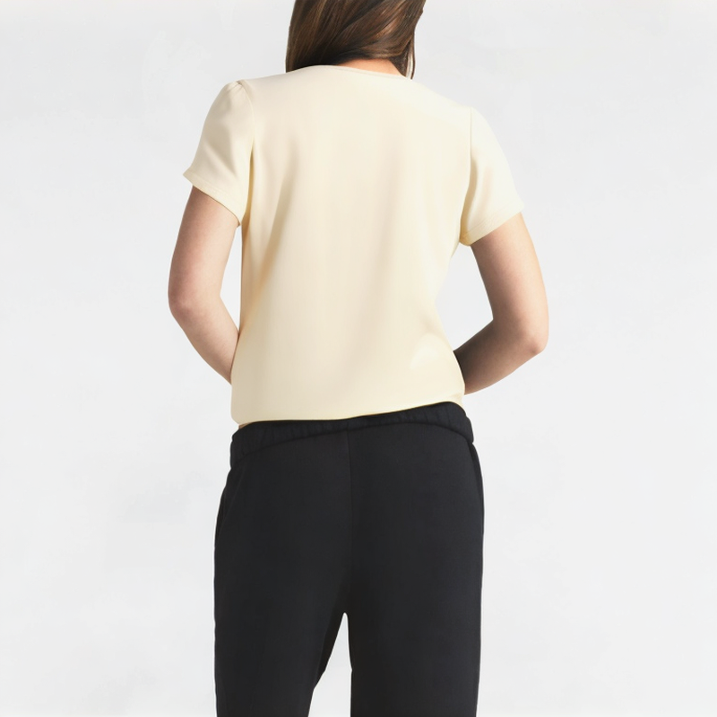 Irregular Square Neck Short Sleeve