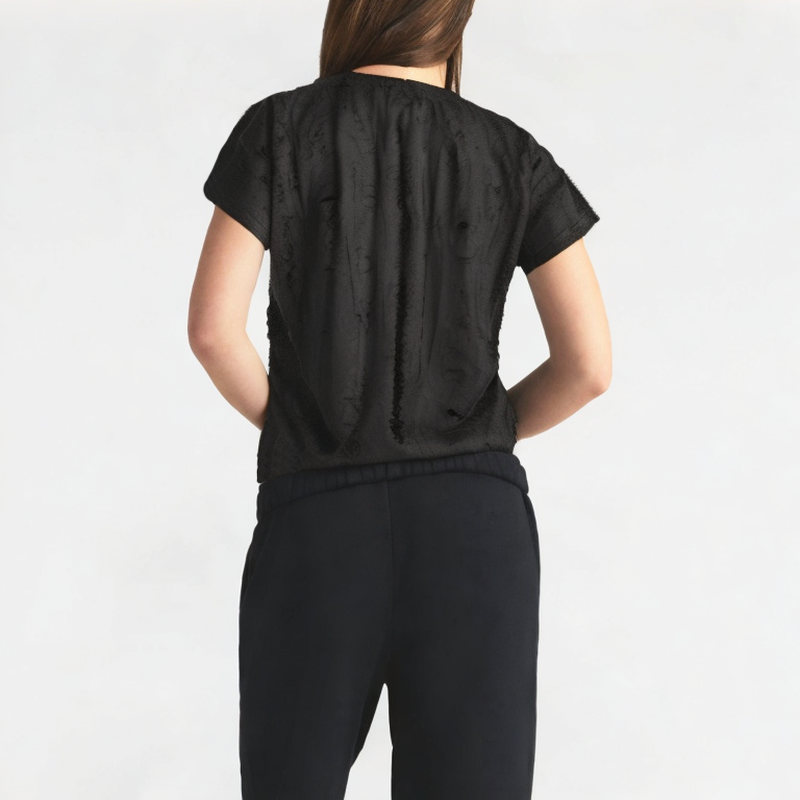 Hollow Three-Dimensional Bow Shoulder Short Sleeves