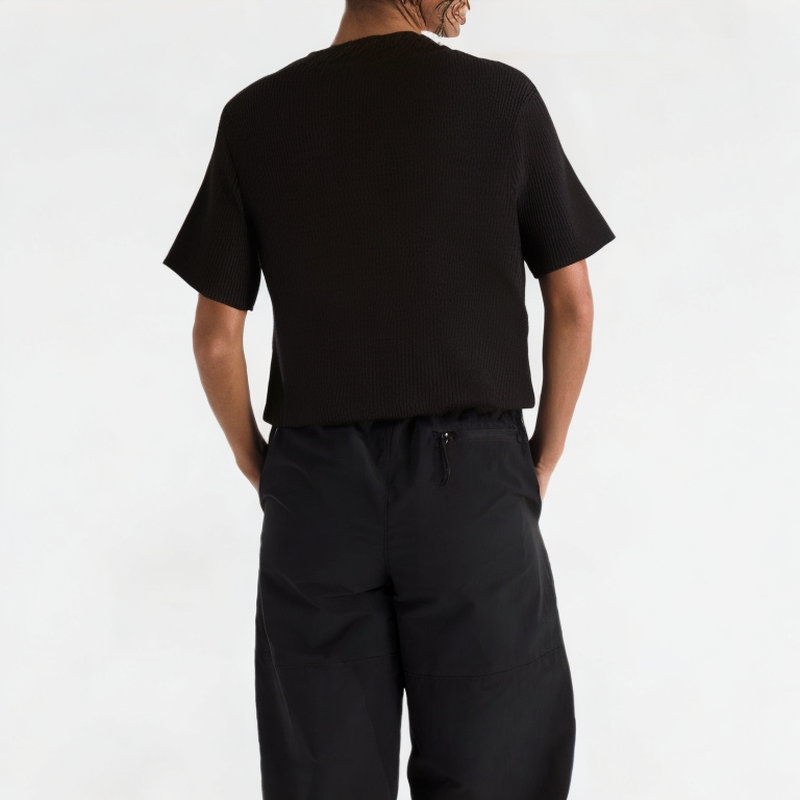 Solid Color Slim Fit Knit Short Sleeve