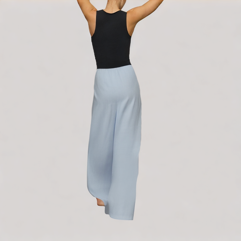 Blue High Waisted Wide Leg Pants