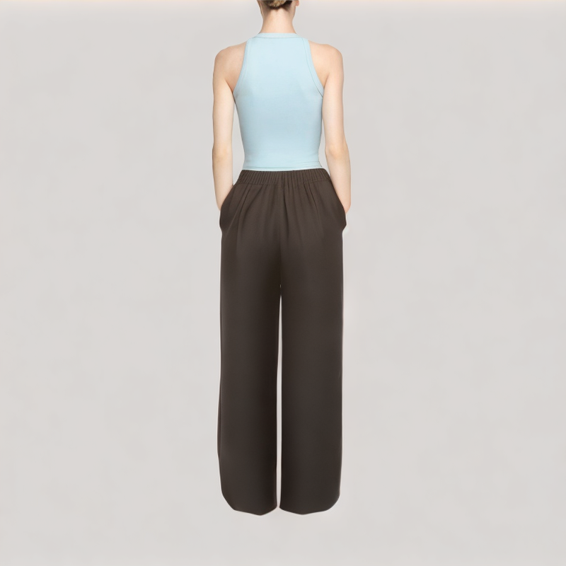 Faux Two Piece Wide Leg Pants