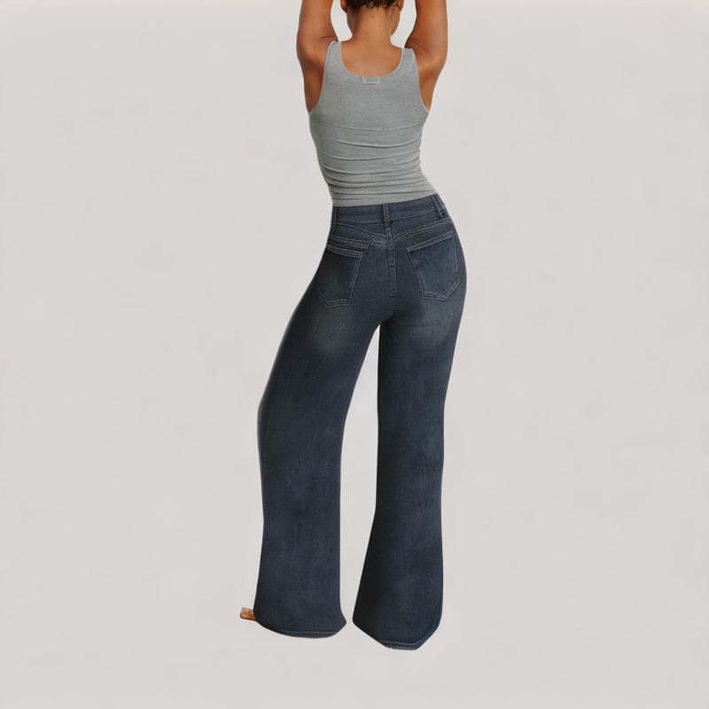 Vintage Dark Blue High Waisted Jeans