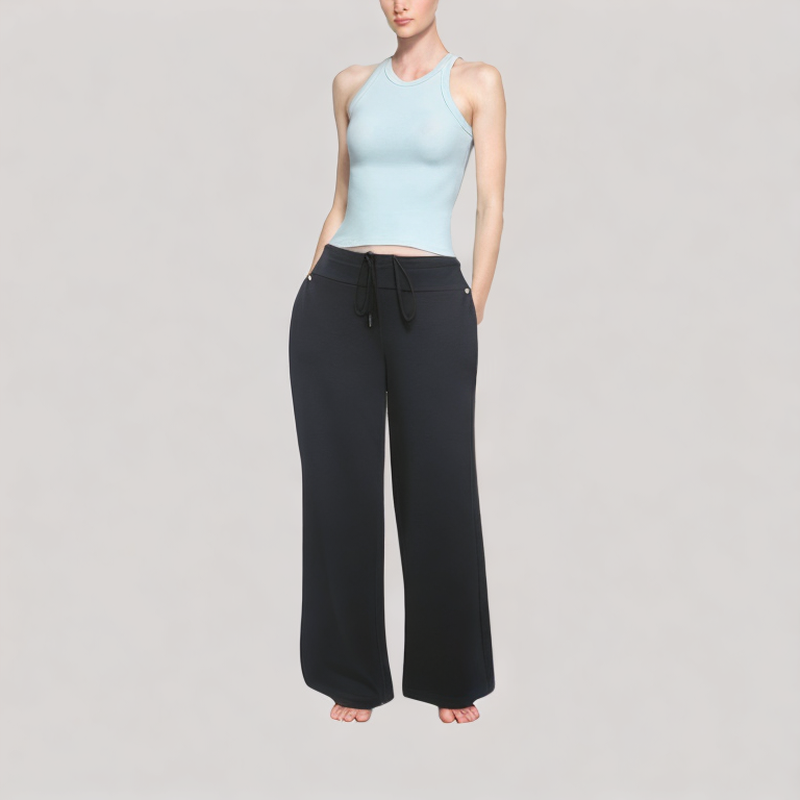 Solid Color Comfort Straight Leg Casual Pants