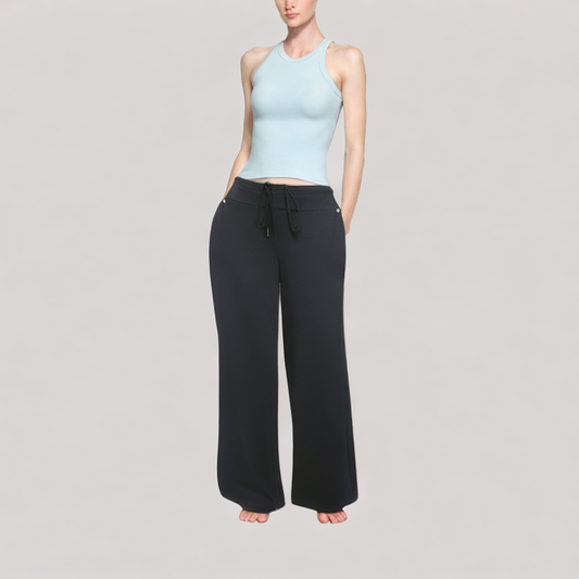 Solid Color Comfort Straight Leg Casual Pants