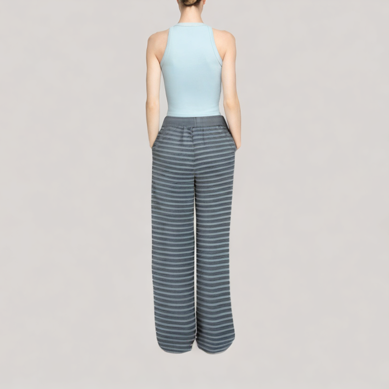Black Striped Wide Leg Pants