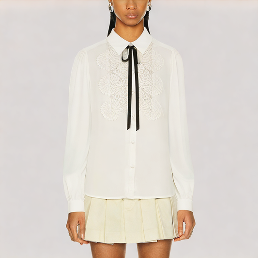 Lace Cutout Women's Shirt
