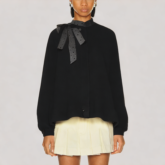 Flower Bud Bow Long Sleeved Shirt