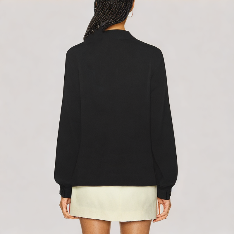 Flower Bud Bow Long Sleeved Shirt