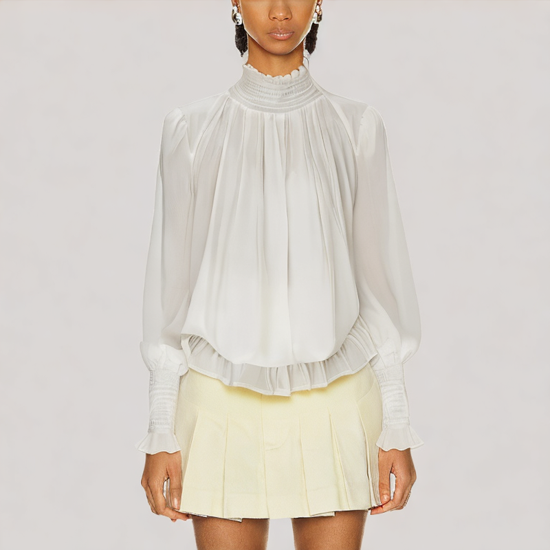 Simple Petal Sleeve Shirt
