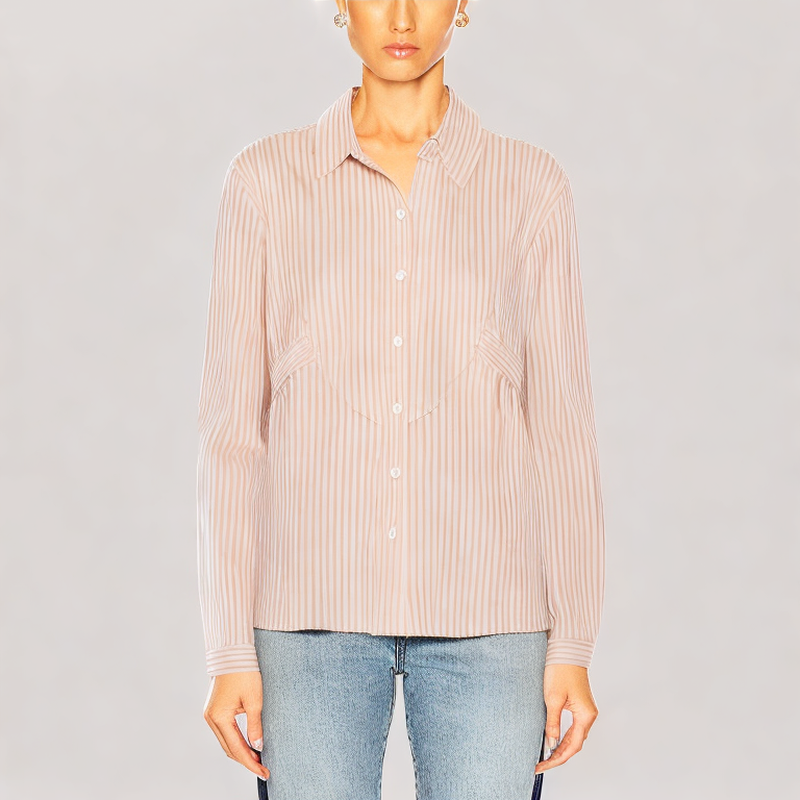 Loose Striped Long Sleeved Shirt