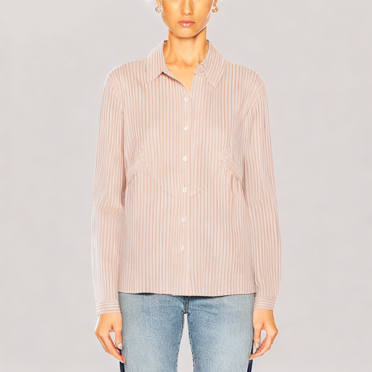 Loose Striped Long Sleeved Shirt