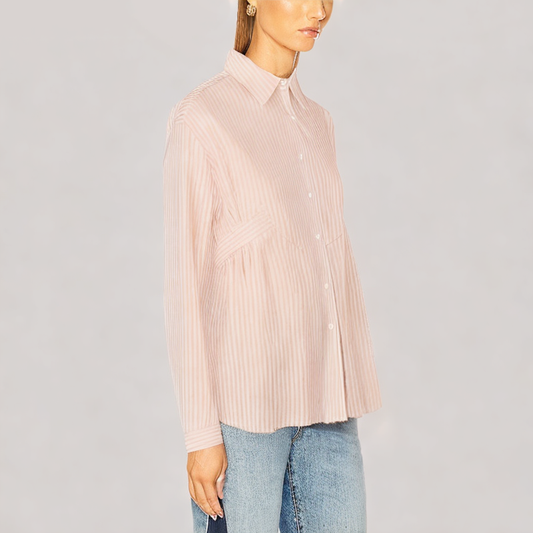 Loose Striped Long Sleeved Shirt