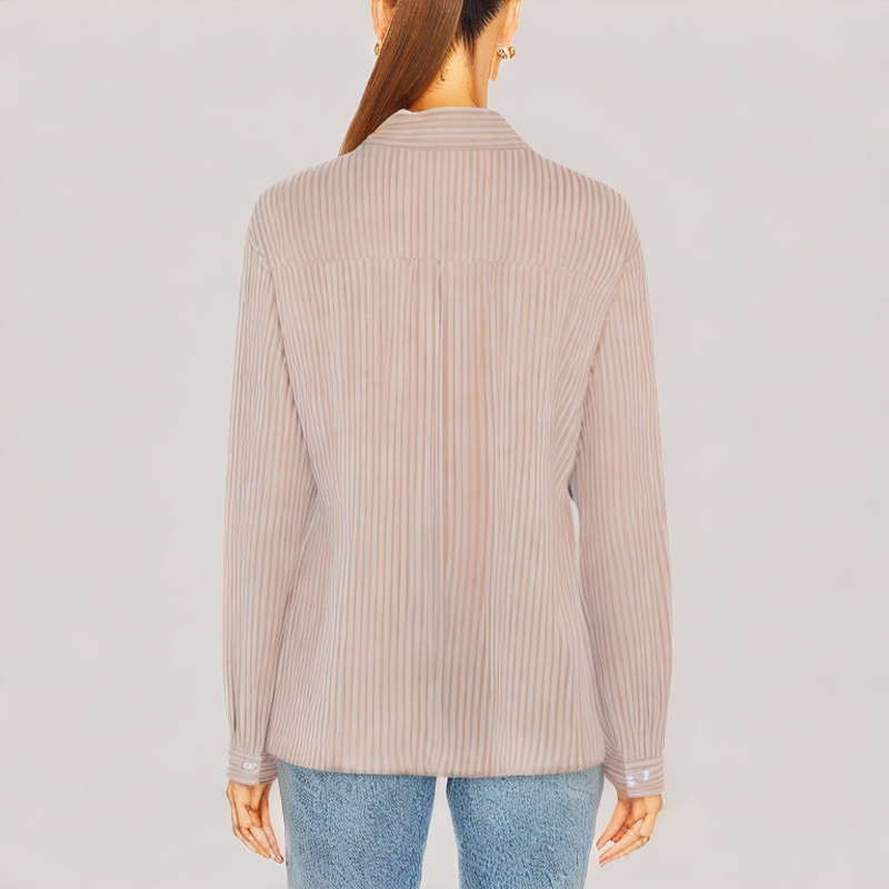 Loose Striped Long Sleeved Shirt