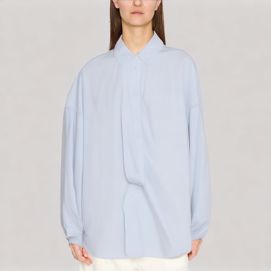 Blue Loose Fit Long Sleeved Shirt