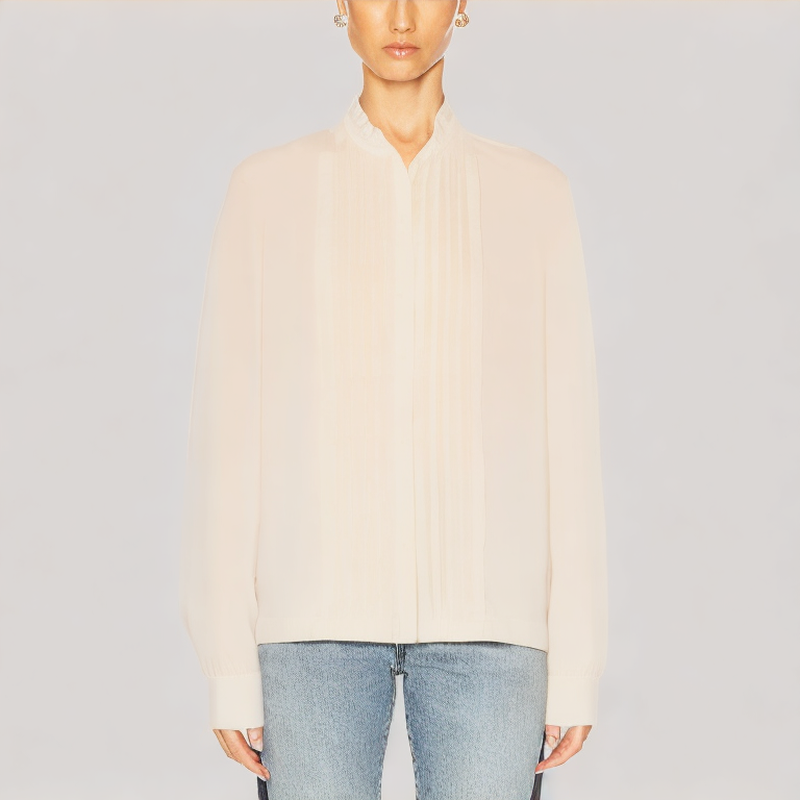 Accordion Pleated Long Sleeved Shirt
