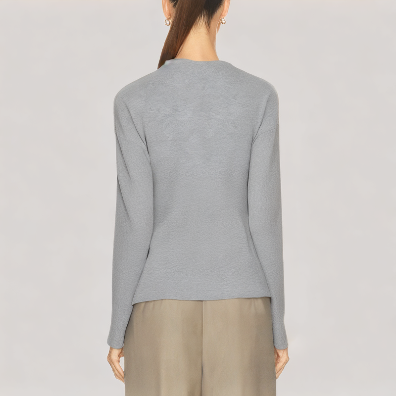 Versatile Round Neck Drop Shoulder Long Sleeve Top
