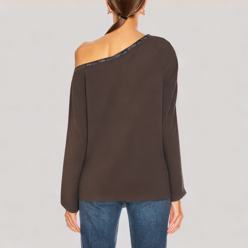 Versatile Strappy Off Shoulder Long Sleeve Top