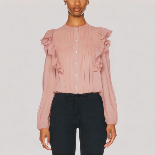 Ruffled Long Sleeved Top