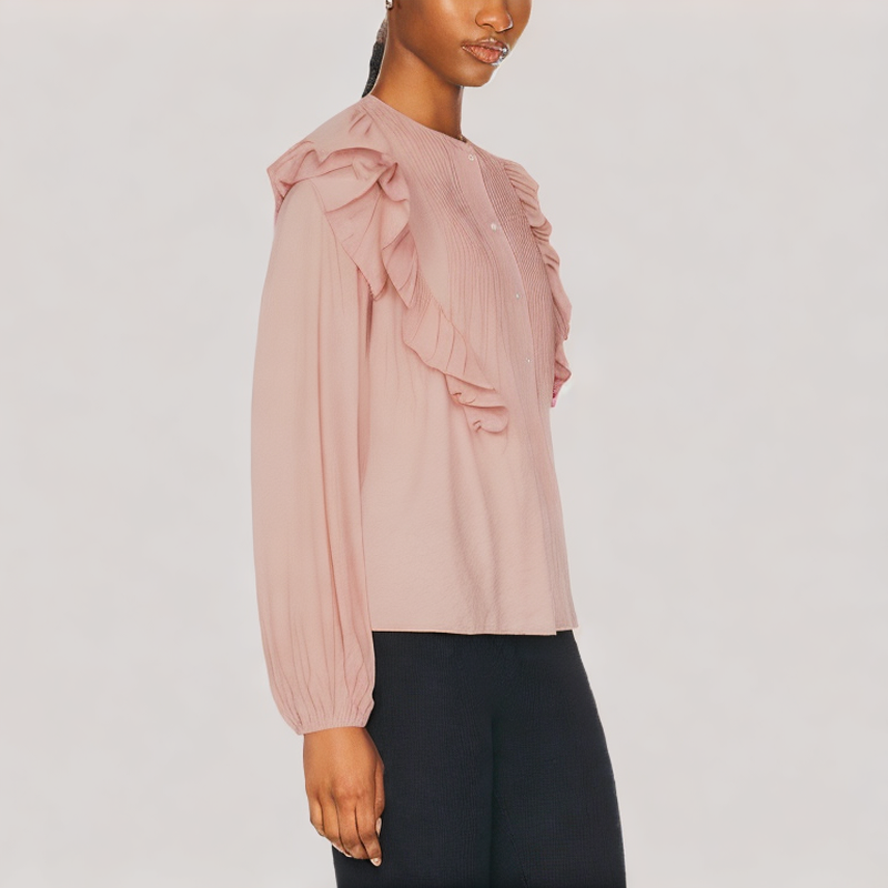 Ruffled Long Sleeved Top