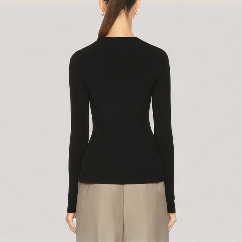 Lace Panel Long Sleeved Top